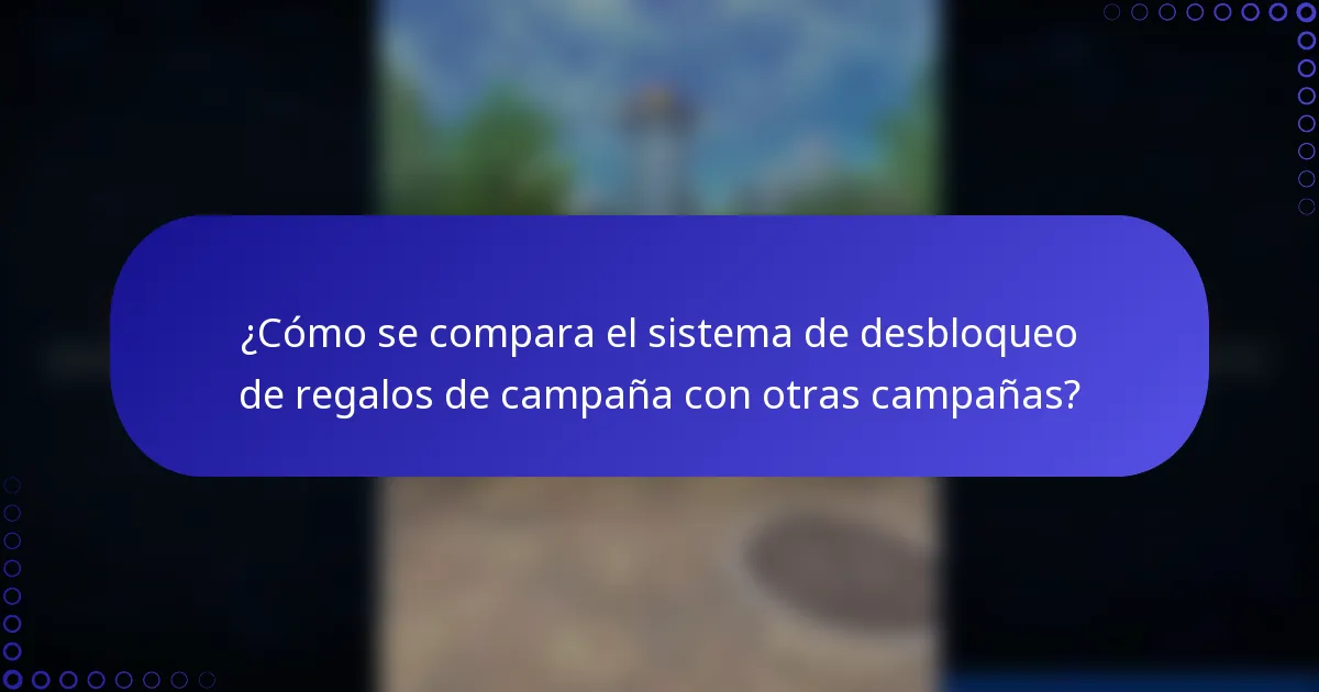 ¿Cómo se compara el sistema de desbloqueo de regalos de campaña con otras campañas?