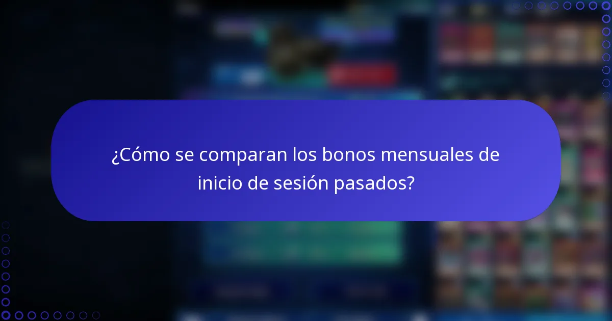 ¿Cómo se comparan los bonos mensuales de inicio de sesión pasados?