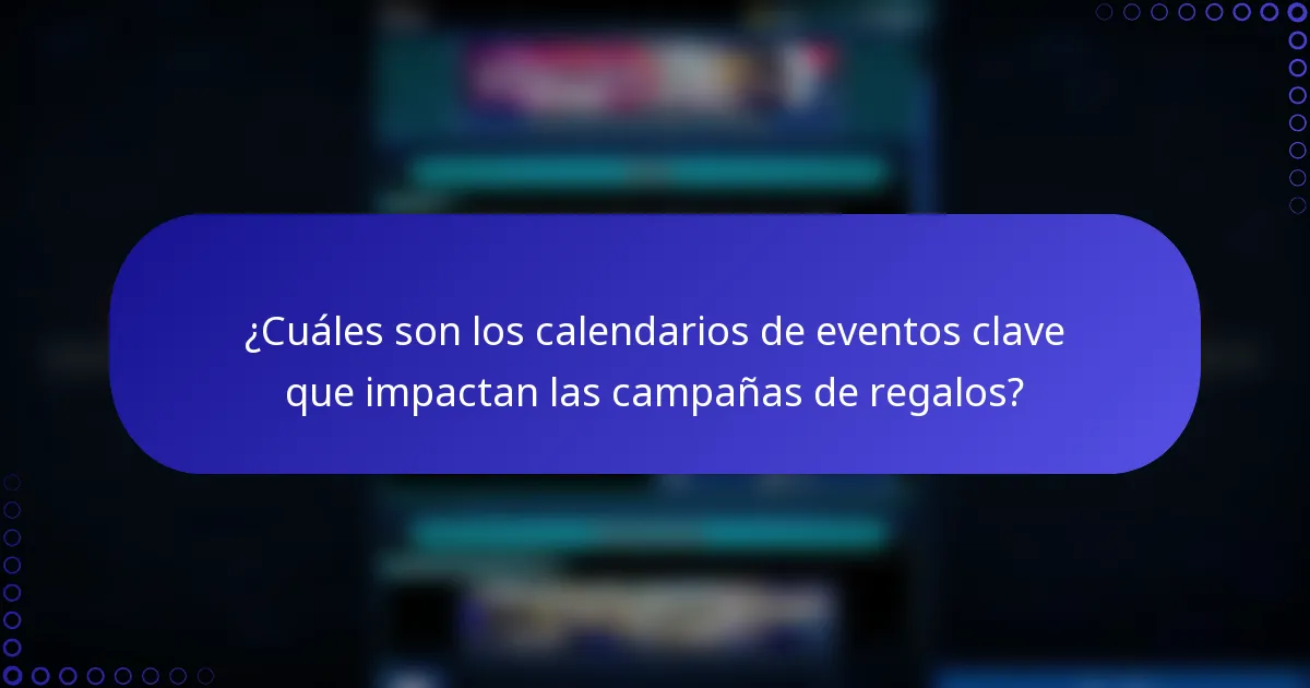 ¿Cuáles son los calendarios de eventos clave que impactan las campañas de regalos?