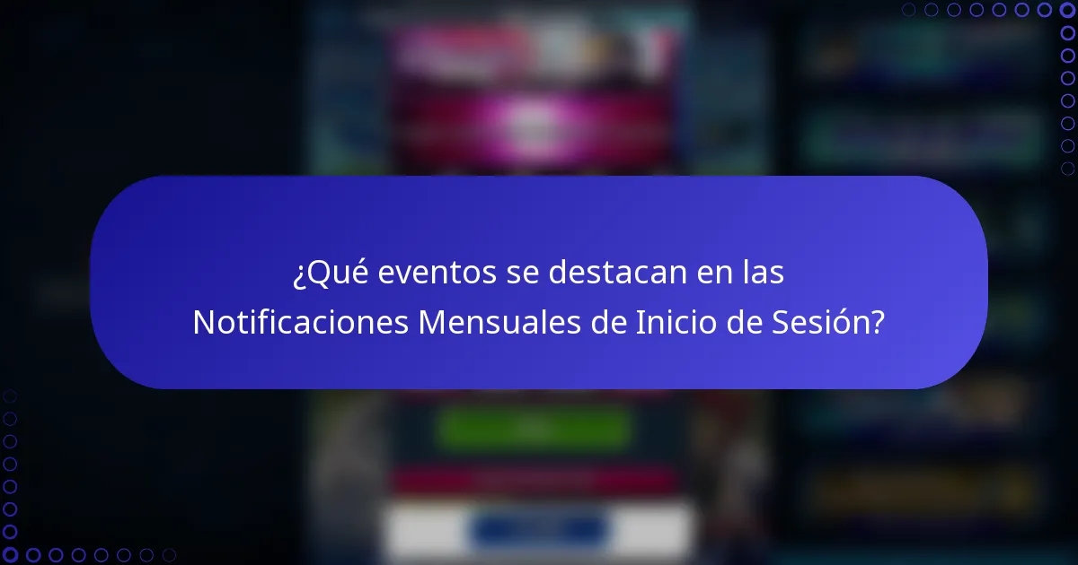 ¿Qué eventos se destacan en las Notificaciones Mensuales de Inicio de Sesión?