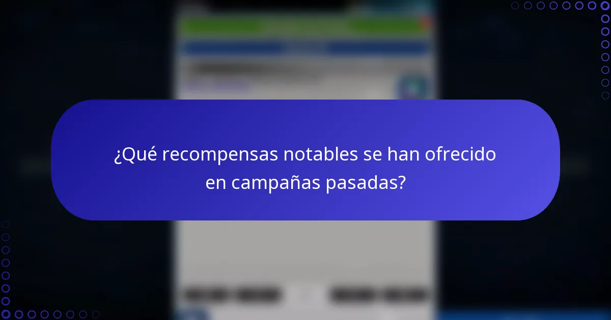 ¿Qué recompensas notables se han ofrecido en campañas pasadas?